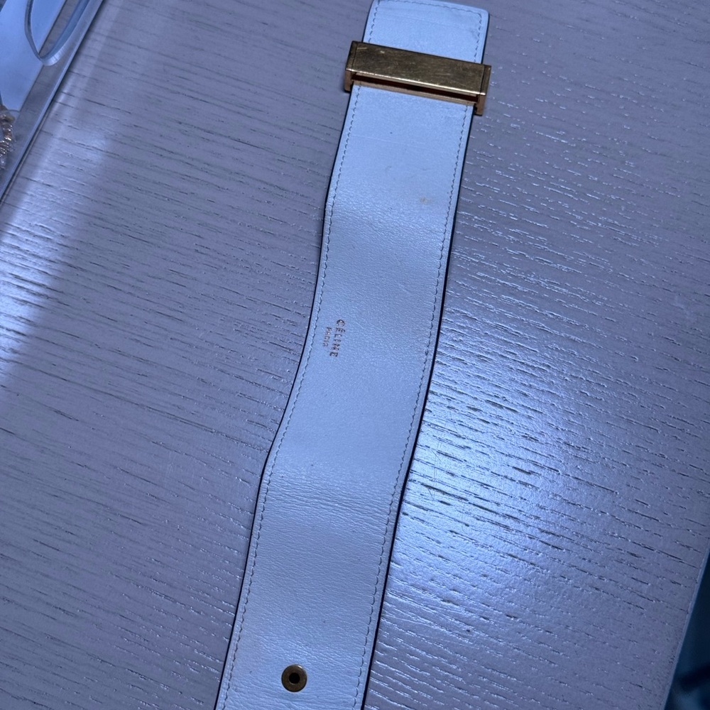 Celine cream, leather with gold hardware bracelet